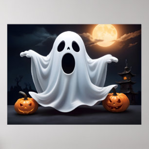 Funny Halloween Ghost Poster
