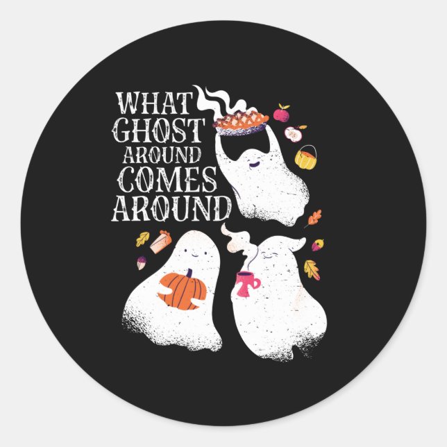 Funny Halloween Ghost Pun Boo Dinner Party Runder Aufkleber (Vorderseite)