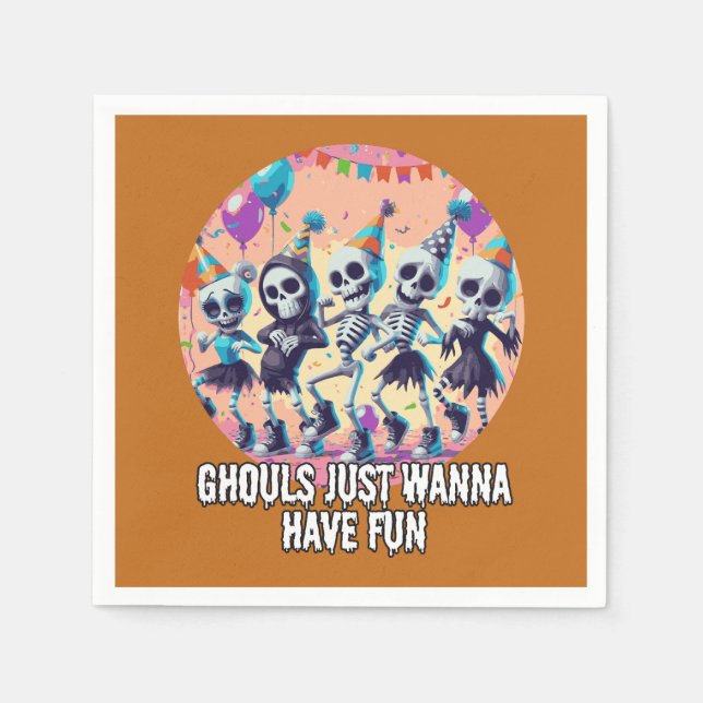Funny Halloween Ghouls nur Wanna haben Spaß Party Serviette (Vorderseite)
