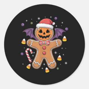Funny Halloween Gingerbrei Man Costume Runder Aufkleber