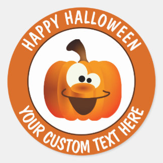 Funny Halloween Glows Pumpkin Runder Aufkleber