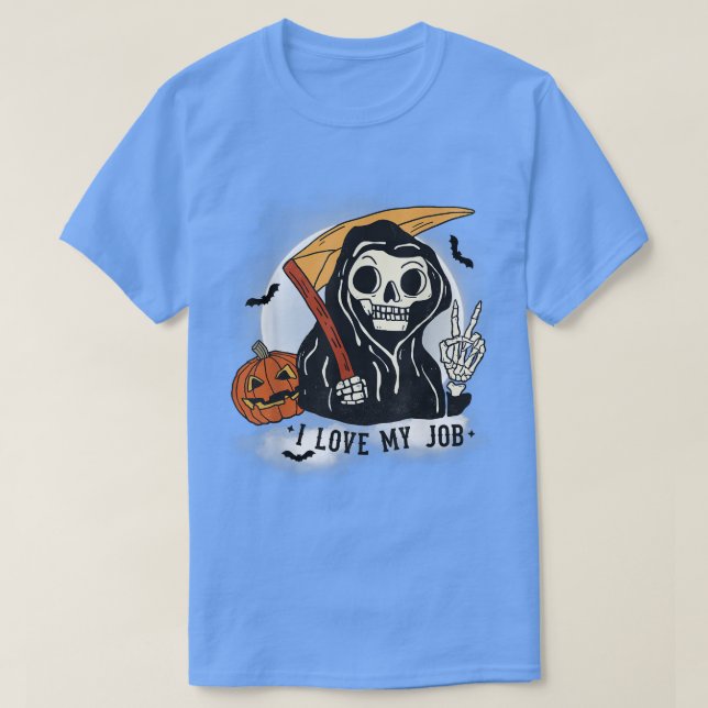 Funny Halloween Grim Sensenmann T-Shirt (Design vorne)