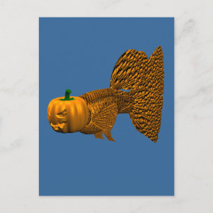 Funny Halloween Guppy Postkarte