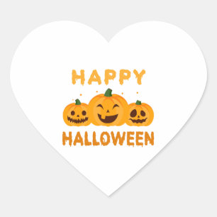 Funny Halloween Happy Halloween Pumpkins Herz-Aufkleber