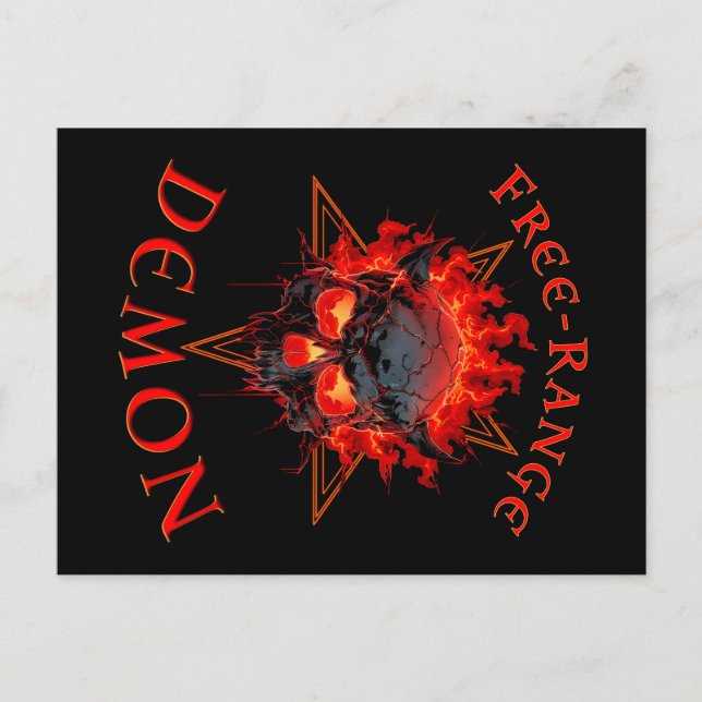 Funny Halloween Hell Demon Skull - Gotischer Horro Postkarte (Vorderseite)
