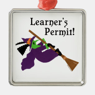 Funny Halloween Hexe Silbernes Ornament