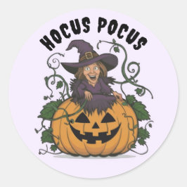 Funny Halloween Hexenhecker Runder Aufkleber