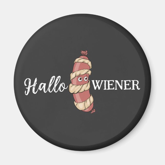 Funny Halloween Hotdog Mummy Hallowiener Puff Magnet (Vorne)