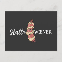 Funny Halloween Hotdog Mummy Hallowiener Puff Postkarte