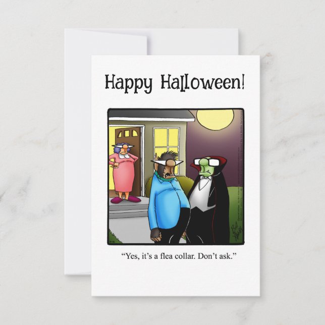 Funny Halloween Humour Carte de voeux (Devant)
