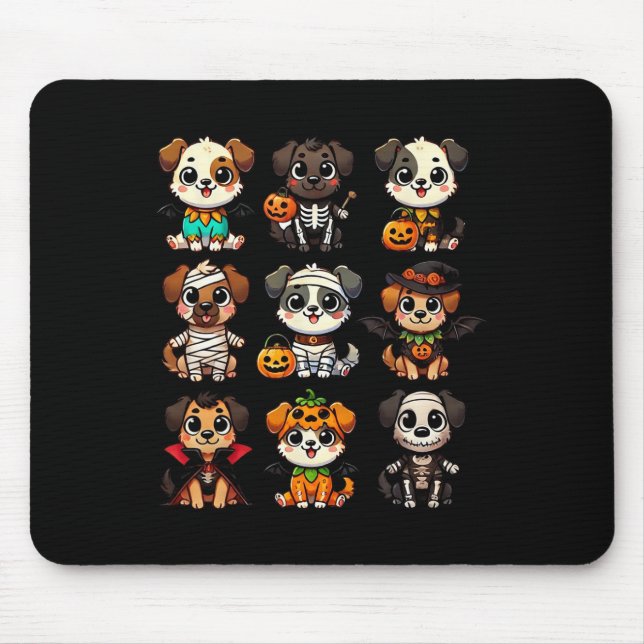 Funny Halloween Hunde Ghost Pumpkin Spooky Saison  Mousepad (Vorne)