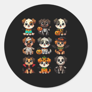 Funny Halloween Hunde Ghost Pumpkin Spooky Saison  Runder Aufkleber