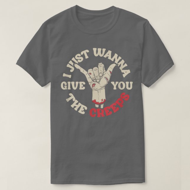 Funny Halloween ich will dir nur die Krippen geben T-Shirt (Design vorne)