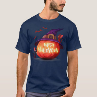 Funny Halloween JackOLantern Pumpkin Cat, Black Ca T-Shirt