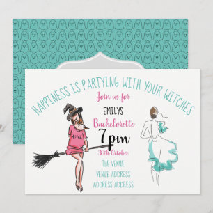 FUNNY Halloween Junggeselinnen-Abschied lädt Hexen Einladung