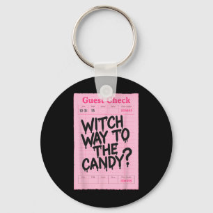 Funny Halloween Karo Hexe zum Candy Schlüsselanhänger