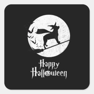 Funny Halloween Kostüm Hexe Rottweiler Hund Lover Quadratischer Aufkleber