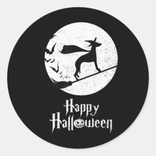 Funny Halloween Kostüm Hexe WHIPPET Hund Lover Runder Aufkleber
