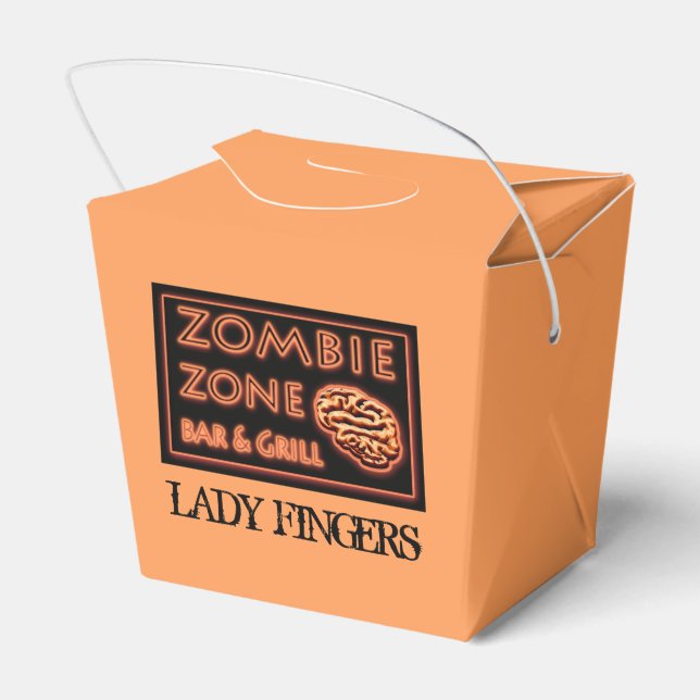 Funny Halloween Lady Fingers Zombie Food Takeout Geschenkschachtel (Rückseite)