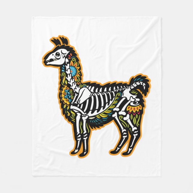 Funny Halloween Llama Skeleton Graphic - Fleecedecke (Vorderseite)