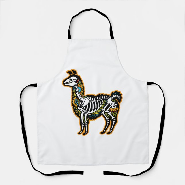 Funny Halloween Llama Skeleton Graphic - Schürze (Vorderseite)