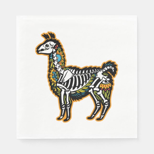 Funny Halloween Llama Skeleton Graphic - Serviette (Vorderseite)