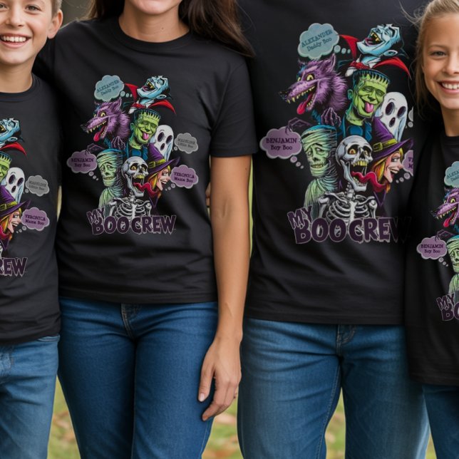 Funny Halloween Matching Family Monster Custom T-Shirt (Von Creator hochgeladen)