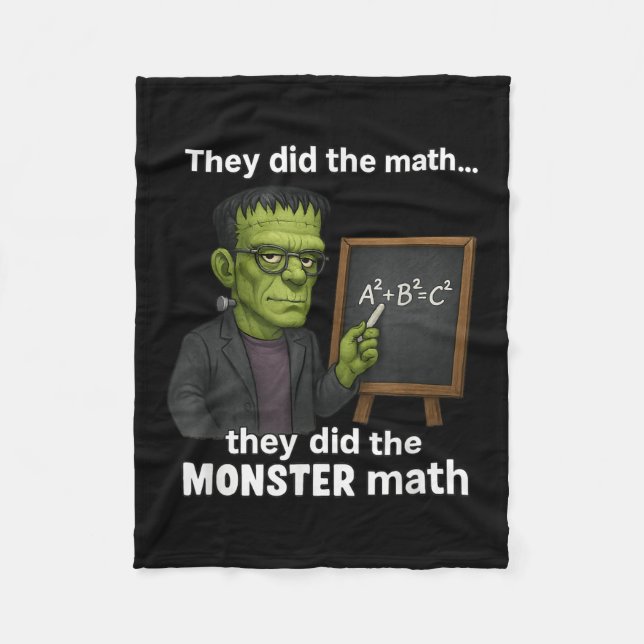 Funny Halloween Monster Math Pun, Lehrer Spaß Fleecedecke (Vorderseite)