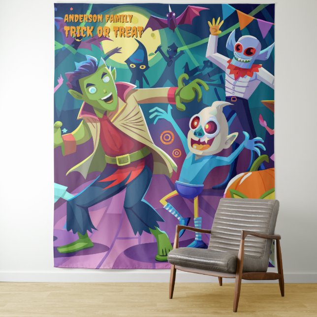 Funny Halloween Monster Party Hangband Wandteppich (Beispiel)