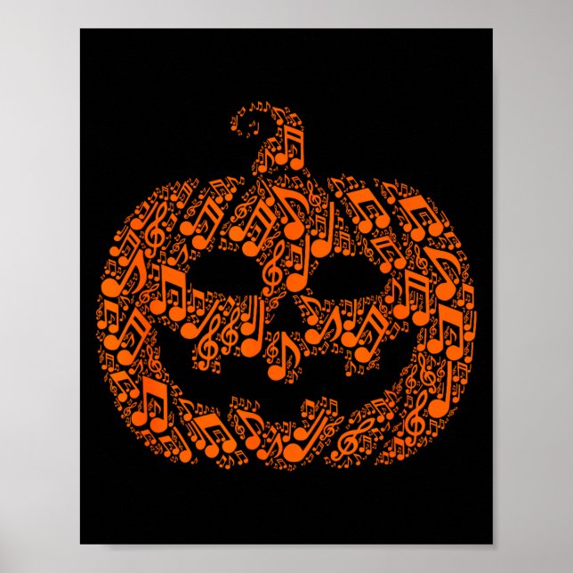 Funny Halloween Music Note Musician Jack O Lantern Poster (Vorne)