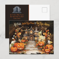 Funny Halloween New Address Mouncement Ankündigung