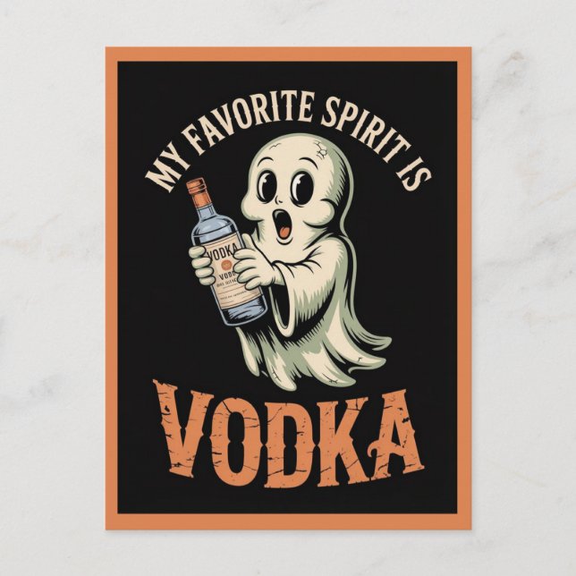 Funny Halloween Niedlich Ghost Booze Boos Postkarte (Vorderseite)