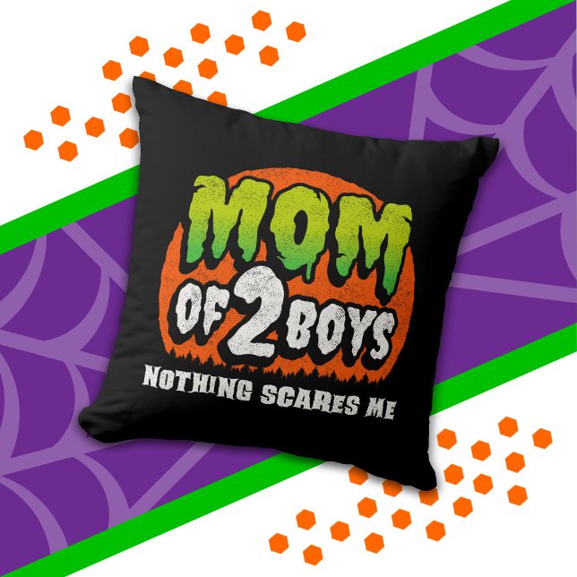 Funny Halloween Nothing Scares Me Mama 2 Boys Kissen (Von Creator hochgeladen)