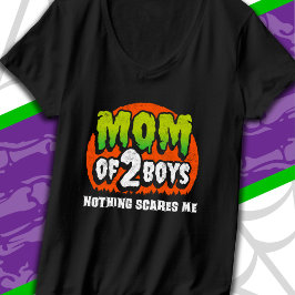 Funny Halloween Nothing Scares Me Mama 2 Boys T-Shirt