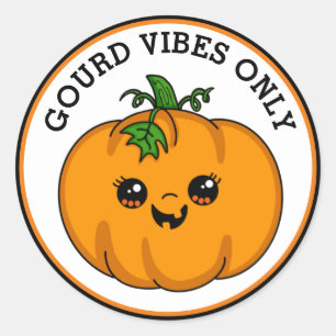 Funny Halloween   Nur Gourd Vibes   Kürbis Runder Aufkleber