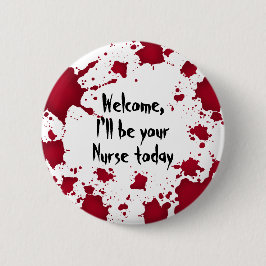 Funny Halloween Nurse Button