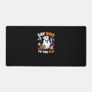 Funny Halloween Nurse Ghost T - Shirt - "Say Boo t Schreibtischunterlage