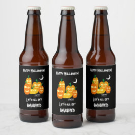 Funny Halloween Party Betrunken Pumpkins Bierflaschenetikett