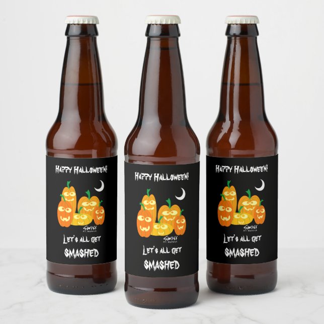 Funny Halloween Party Betrunken Pumpkins Bierflaschenetikett (Flaschen)