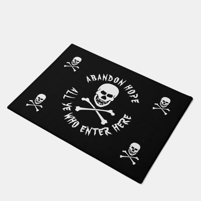 Funny Halloween Party Dante’s Inferno Skull Fußmatte (Schrägansicht)
