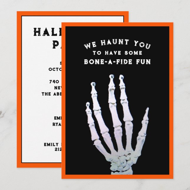 Funny Halloween Party Einladung (Vorne/Hinten)