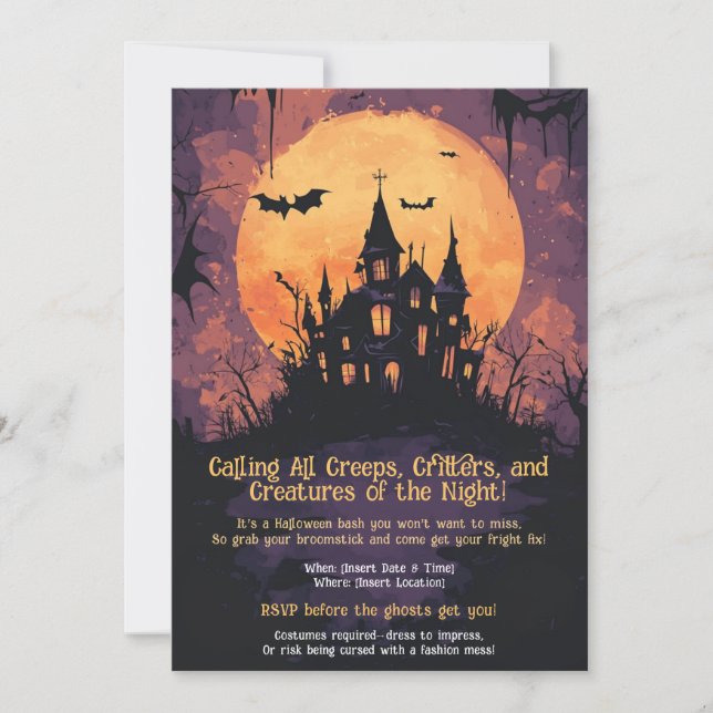 FUNNY Halloween Party Invitation (Devant)