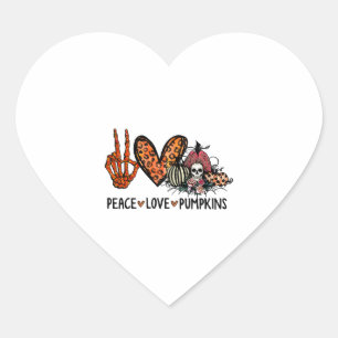 Funny Halloween Peace Liebe Pumpkins Womens Fall Herz-Aufkleber