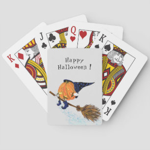 Funny Halloween Pokerkarten Hexenkürbis