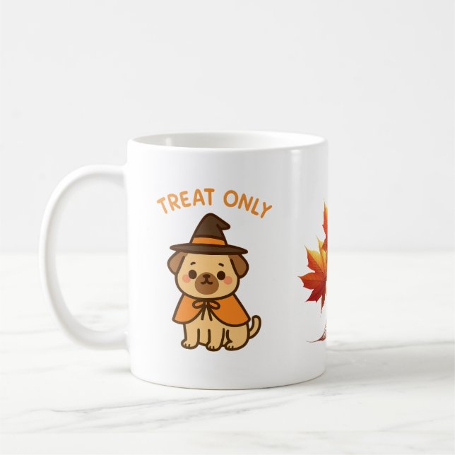 Funny Halloween Pug Witch Coffee Mug Kaffeetasse (Links)