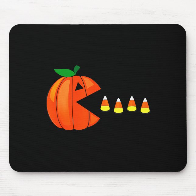 Funny Halloween Pumpkin Eating Candy Corn  Mousepad (Vorne)