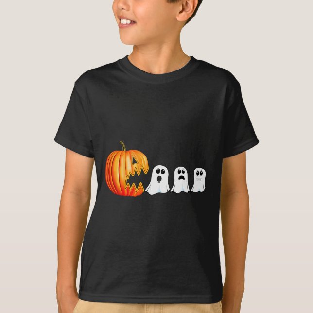 Funny Halloween Pumpkin Ghosts Jack O Lantern  T-Shirt (Vorderseite)