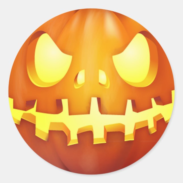 Funny Halloween Pumpkin Glühende Kürbislaterne Runder Aufkleber (Vorderseite)