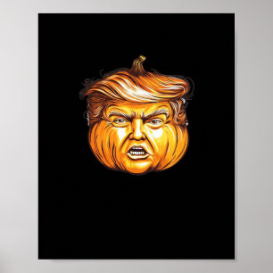 Funny Halloween Pumpkin Political Parody Donald Tr Poster
