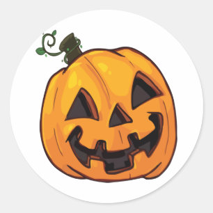 Funny Halloween Pumpkin Runder Aufkleber